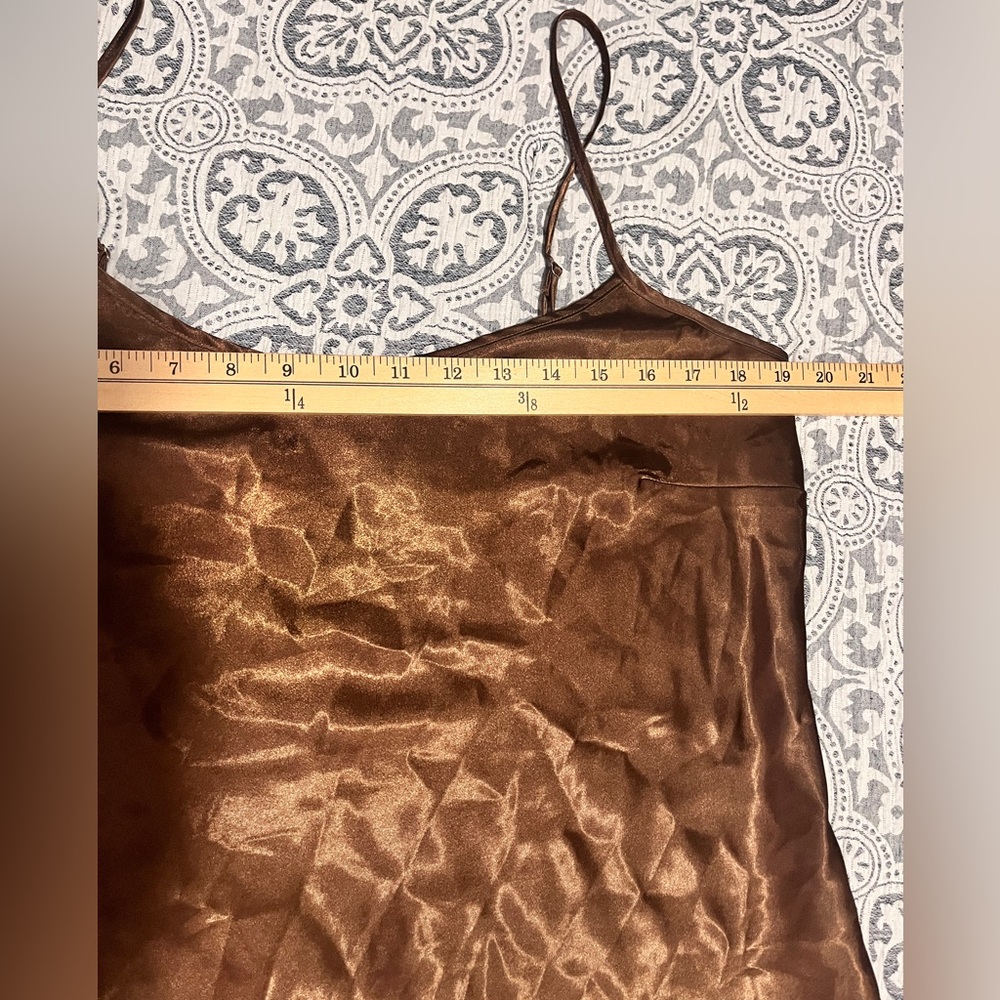 Nicole by Nicole Miller Chocolate Brown Satin Camisole Top sz 14 - Picture 4 of 7